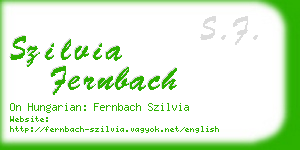 szilvia fernbach business card